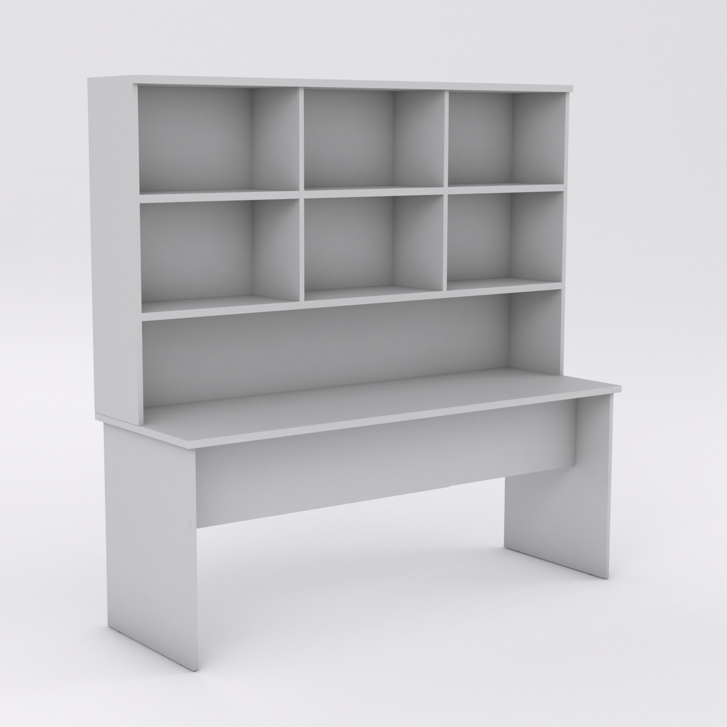 Eko Straight Desk - with Bookshelf Hutch